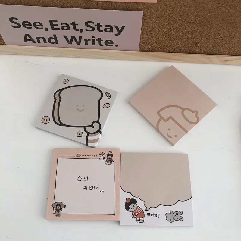 Блокнот для записей с мультяшным хлебом 50 листов| |