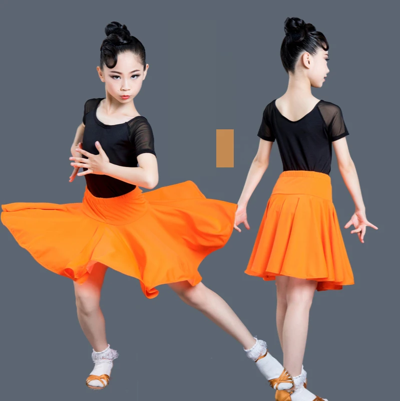 

2022 Girls Latin Dance Dress Children 'S Practice Salsa Tango Tutu Skirts Performance Clothing Leotard Skirt Competition Costume