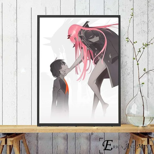 Привлекательные аниме-фигурки Dear In The Franxx печать на холсте современные постеры