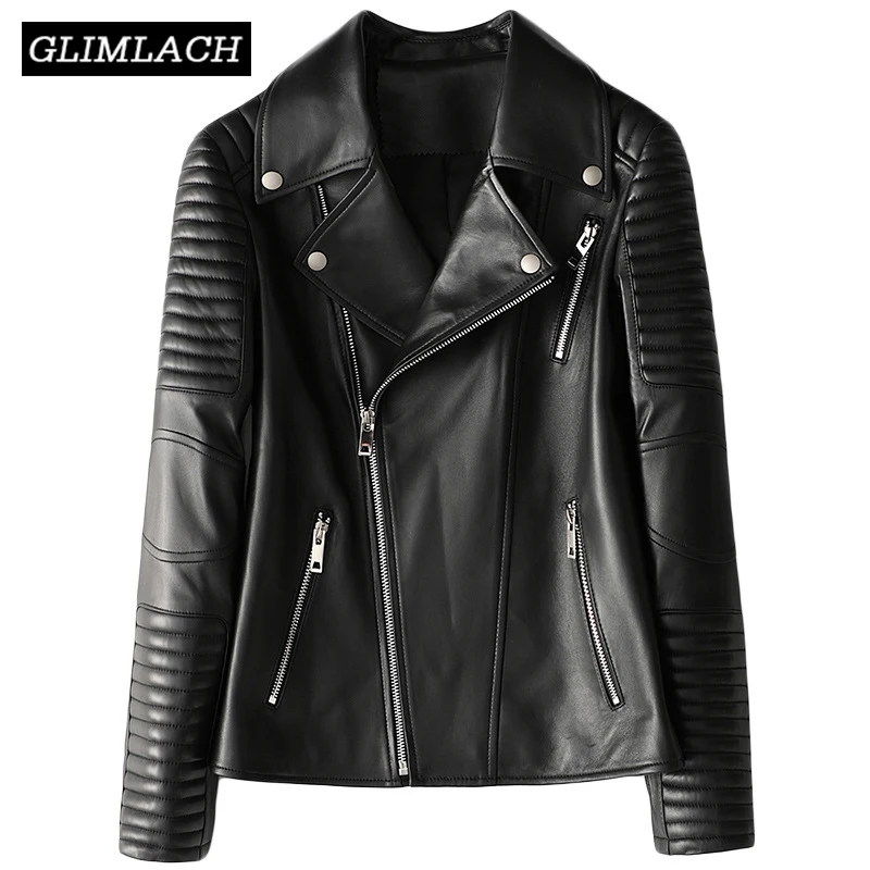 Новинка 2020 мотоциклетная байкерская куртка из натуральной кожи Женская Весенняя