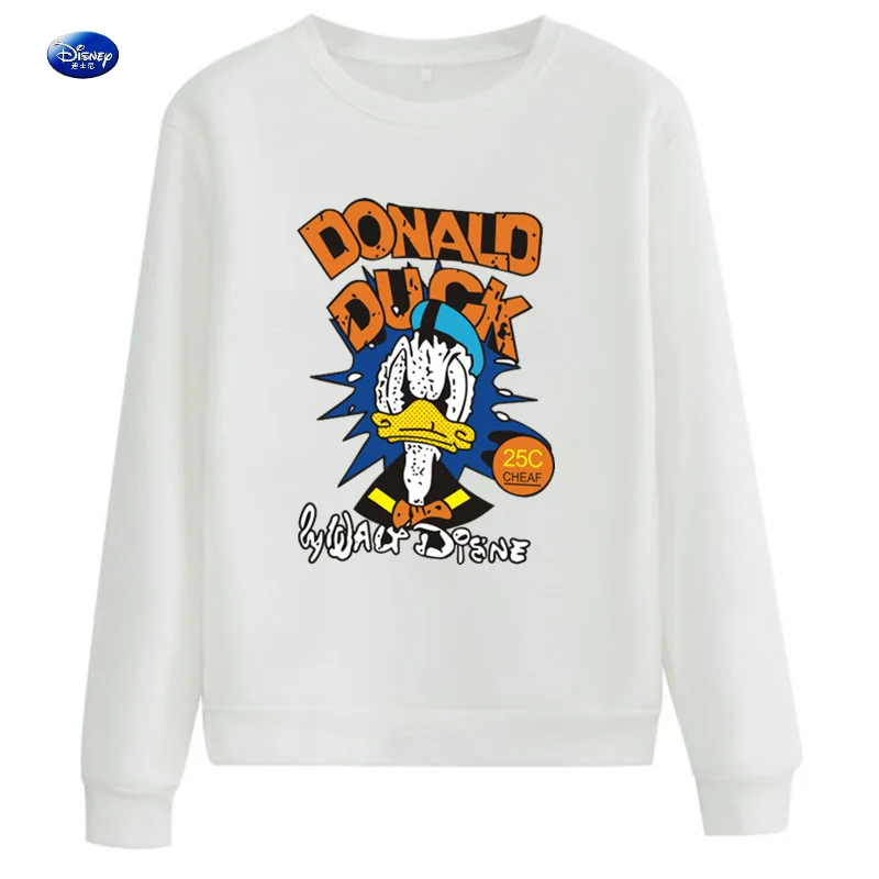 

Disney Cartoon Angry Donald Duck Funny Vintage Sweatshirt Women Autumn Winter 2021 Long Sleeve Fleece Thick Vrouwen Sweetshirts
