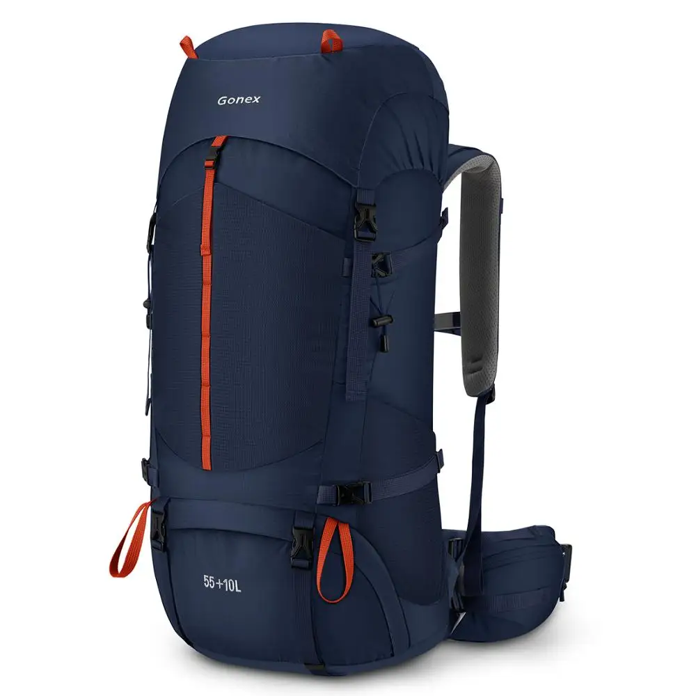Blue Gonex 55/65L альпинистский рюкзак сверхмощный Открытый походный рюкзак водостойкий рюкзак Кемпинг дождевик входит в комплект - Цвет: Blue