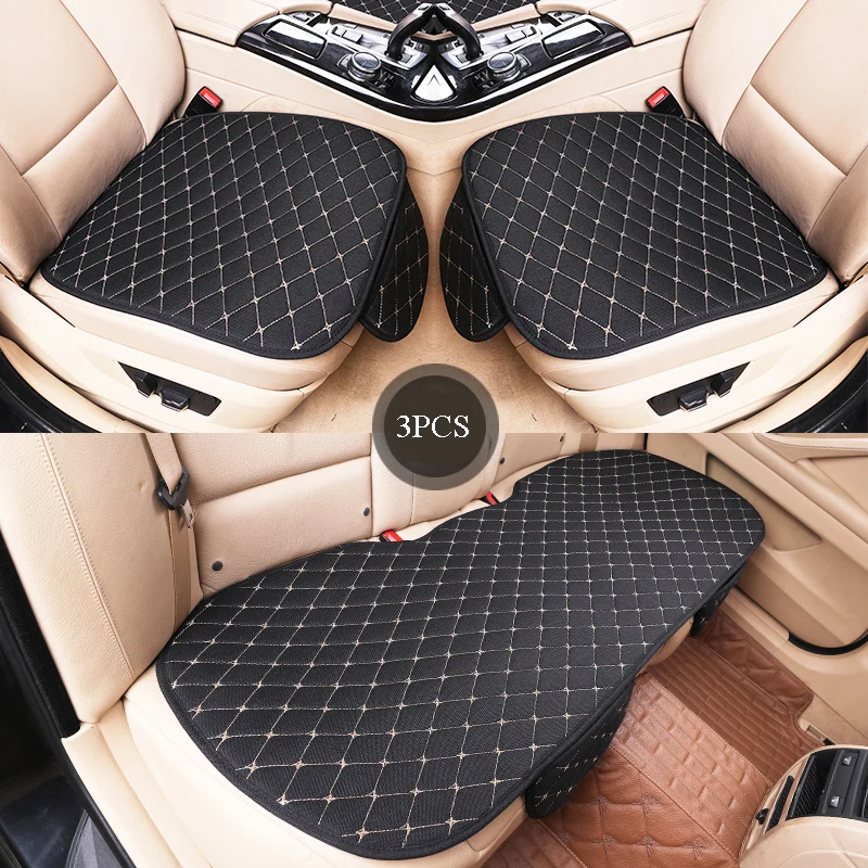 Flax Car Seat Cover Interior Automobiles Front Back Rear Cushion Universal Four Seasons Protector Mats Seats Set | Автомобили и
