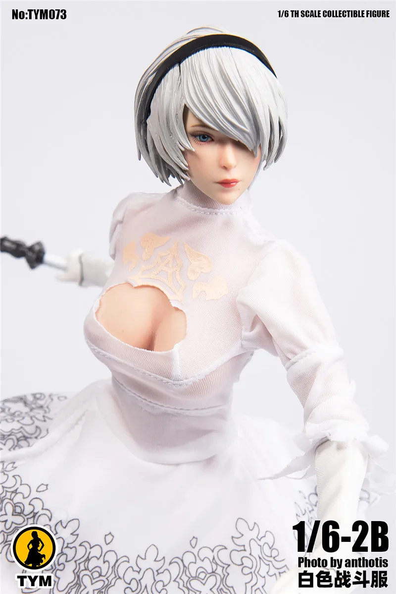 Женская белая юбка NieR Automata 2B тим073 костюм для сражения одежда костюма 026 косплей