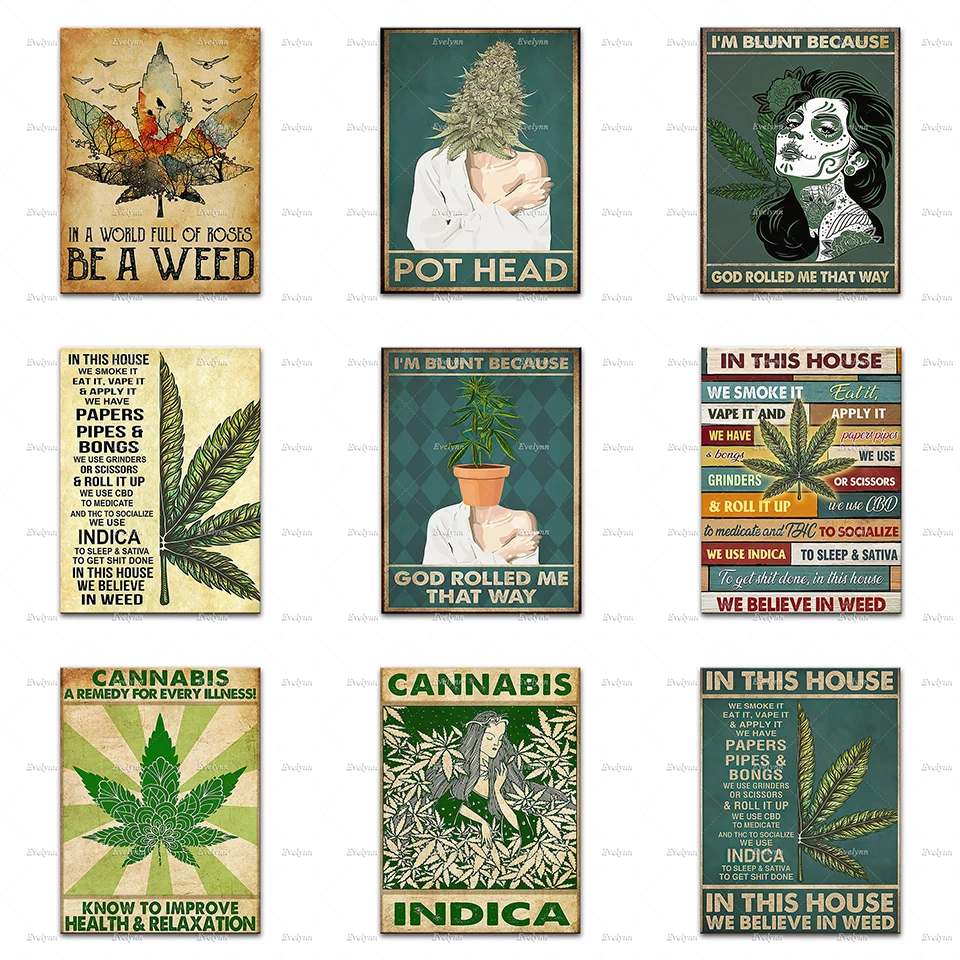 В этом доме мы курим его съесть и применяем ВИНТАЖНЫЙ ПЛАКАТ горшок для искусства