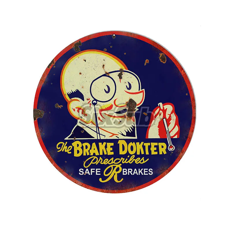 

Aged Looking Brake Dokter Safe Brakes Gas Car Retro stickers decals# 028013