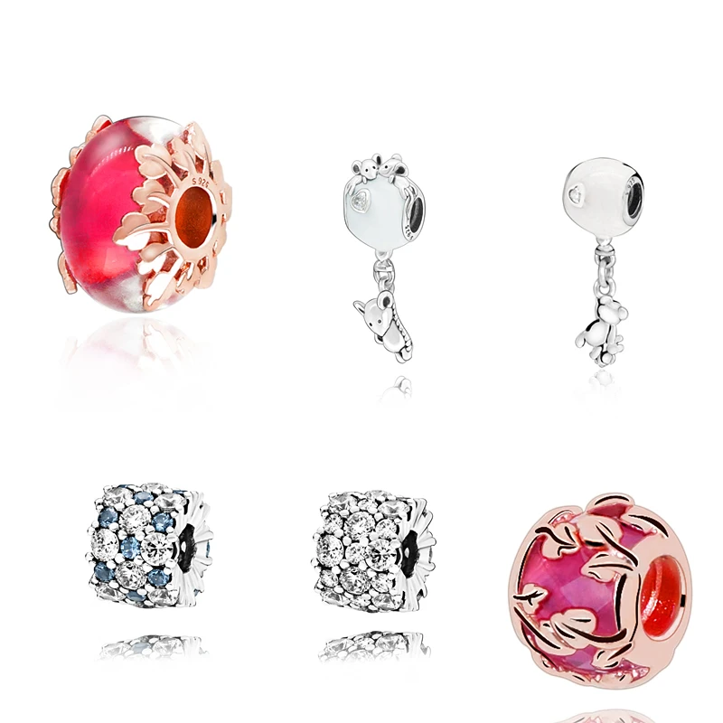 Красочные DIY хрустальные роскошные Бусины Розовые амулеты ювелирные изделия 925
