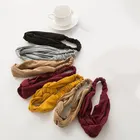 Обруч для волос Плетеный ручной работы, соломенный ободок с узлом, аксессуар на голову, простой, в Корейском стиле, летний