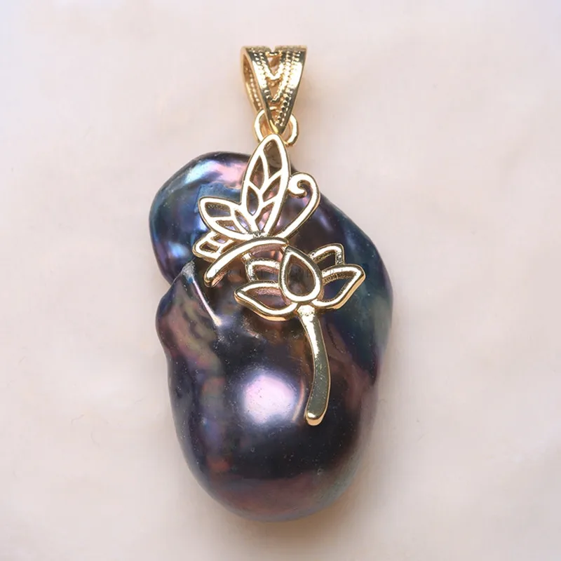 Женский инсет из циркония BaroqueOnly уникальный кулон с натуральным жемчугом в форме