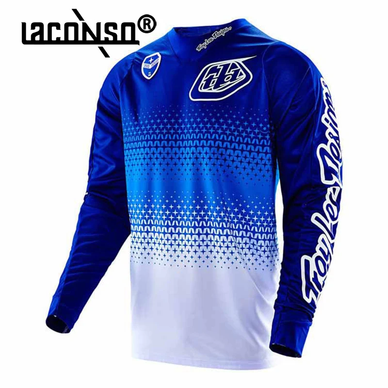 

LACONSO Cycling Jersey Motocross Man Bike CLothing Bicycle Shirt Retro Enduro Mountain Racing Summer Equipment Long Sleeve Team