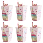 Коробки для попкорна с хвостом Русалочки, 6 шт., бумажные подарочные коробки для конфет, украшения для дня рождения Русалочки для девочек, детские сувениры, товары для детского праздника