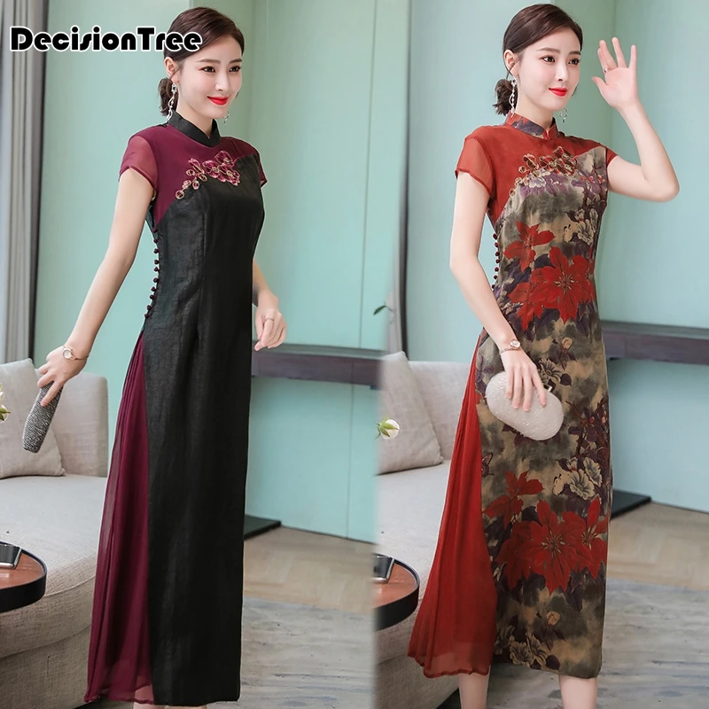 cheongsam ao dai vietnam ao dai платье винтажное азиатское платье aodai vietnam одежда qipao цветочный принт винтажное повседневное ретро