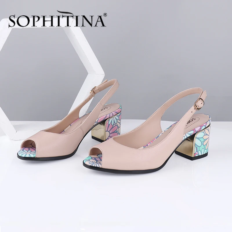 SOPHITINA/Новые летние женские Босоножки с открытым носком на квадратном каблуке