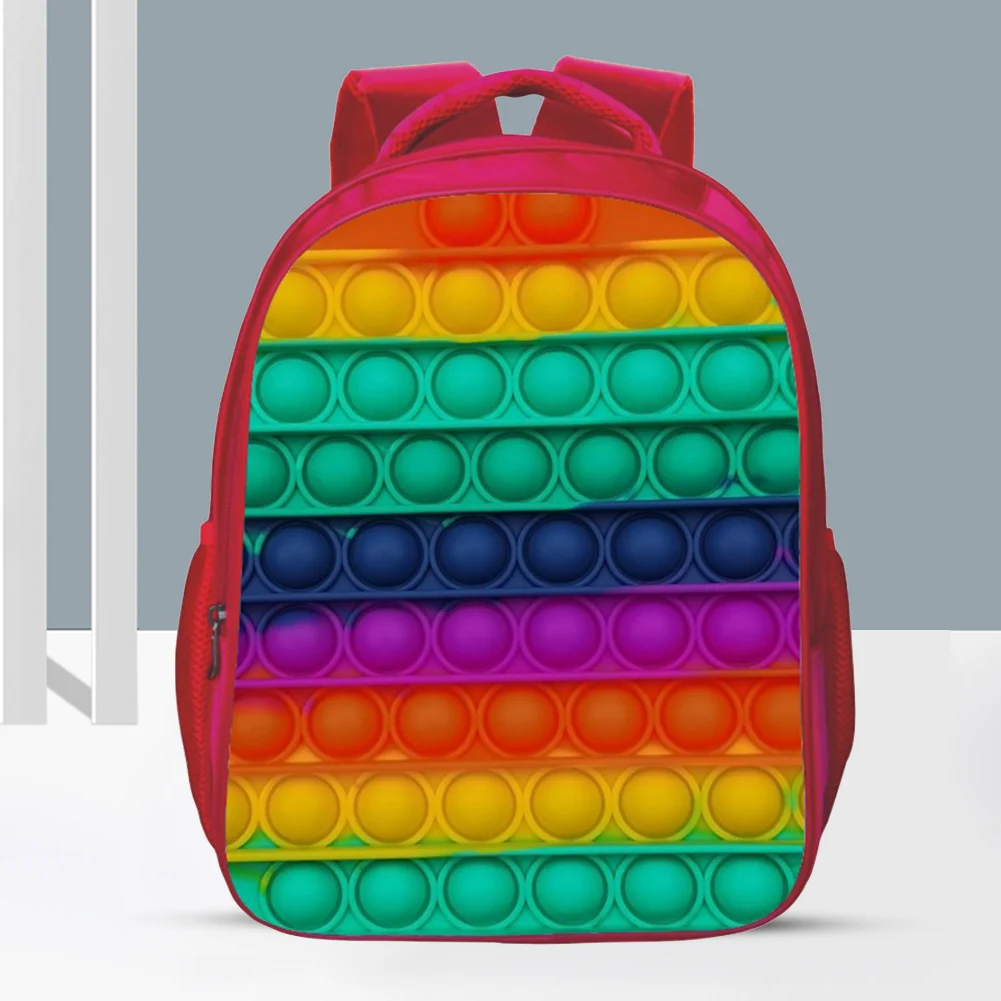 

Модный рюкзак с пузырьками для ноутбука, сумка для хранения книг с 3D принтом радуги, вместительные школьные ранцы для студентов, семейных иг...