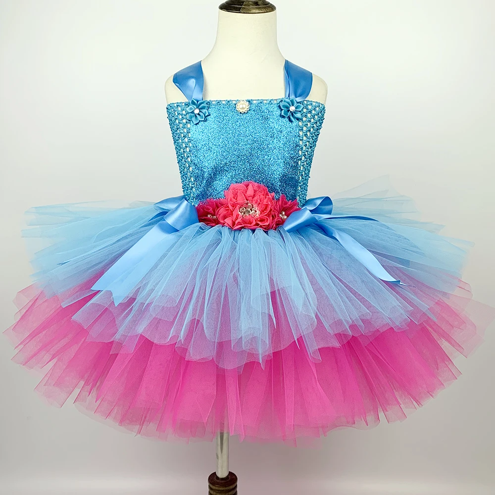 Платье-пачка с мотивом троллей детское платье принцессы волшебные эльфы костюм