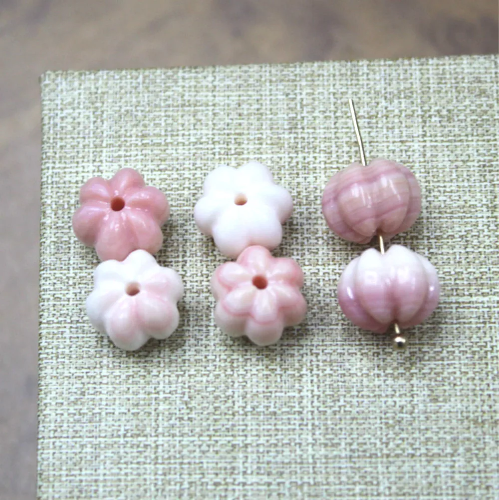 

5pcs Natural Shell Carved 3D Love Heart Flower Pentagram Loose Beads Jewelry Making New DIY Earrings Hairpin Brooch Accessories