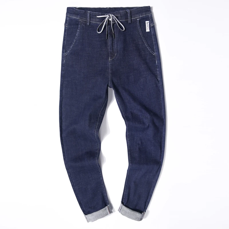 Джинсы мужские большого размера эластичные брюки султанки в стиле колледжа