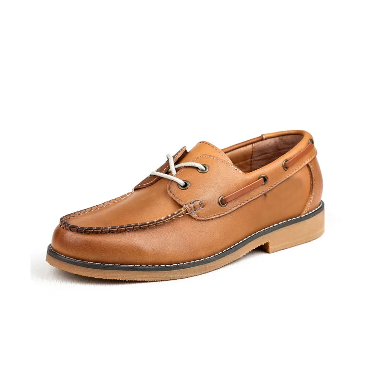 Туфли мужские из натуральной воловьей кожи мягкие лоферы повседневная обувь без