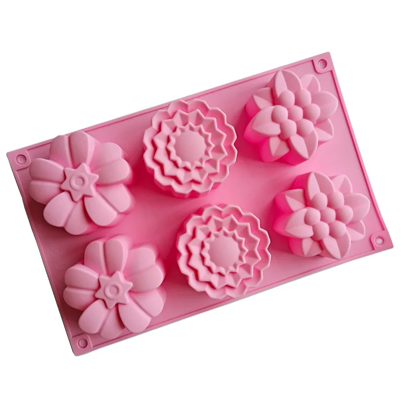 Силиконовые формы для мыла 6 ячеек самостоятельного изготовления тортов кексов