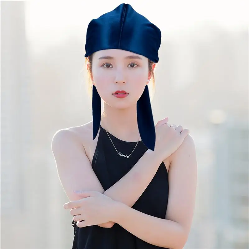 

6Pcs Men Women Silky Long Tail Headwrap Breathable Turban Hats Pirate Hats