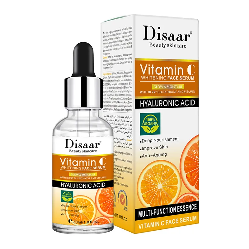 

Vitamin C Nourising Moisturizing Shrink Pores Brightens Skin Colour Anti-Aging Whitening Face Care Serum