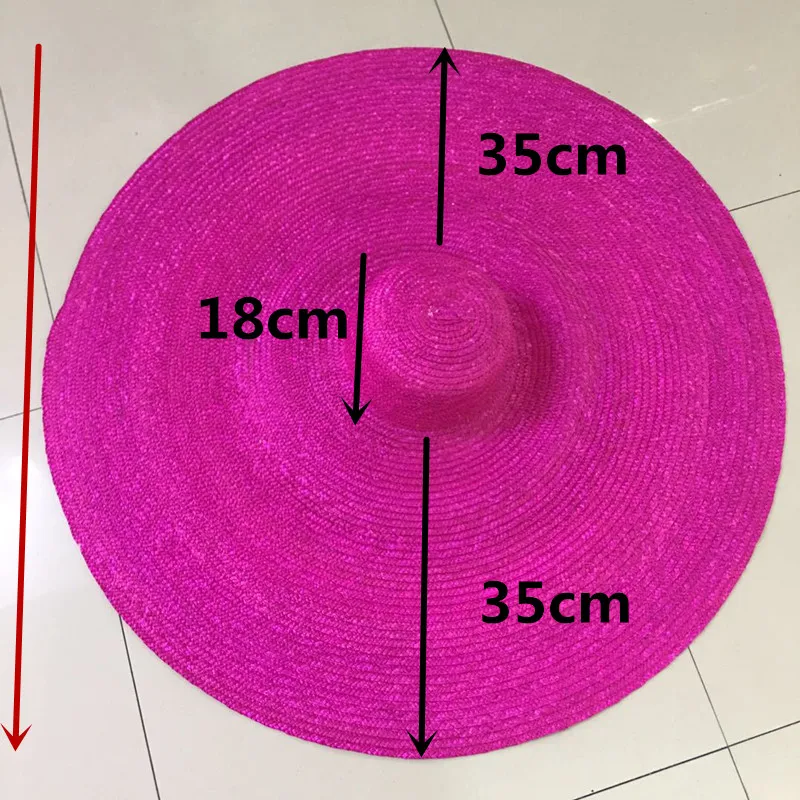 Естественная соломенная шляпа Axi-01810 с широким краем в 35 см для отдыха на пляже для женщин.