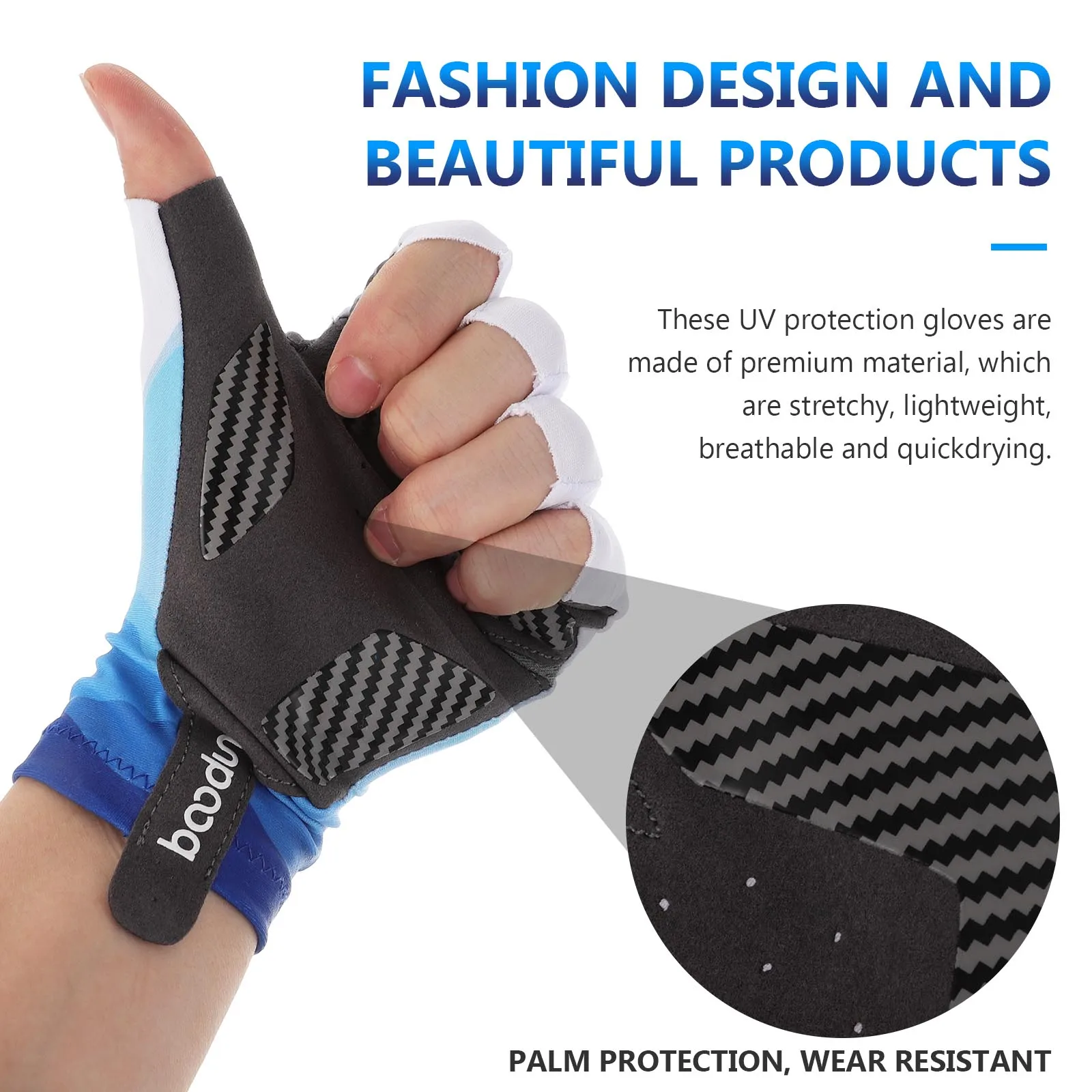

1 Pair Sun Protection Half-finger Gloves Breathable Gloves for Sailing Cycling