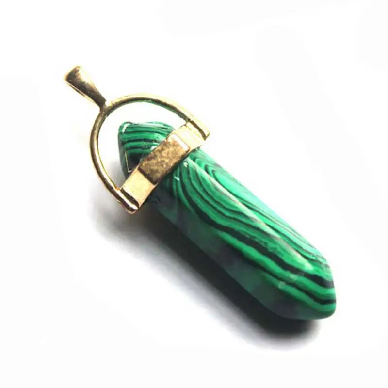 Кварцевая точечная Подвеска Шарм малахит сделай сам натуральный камень