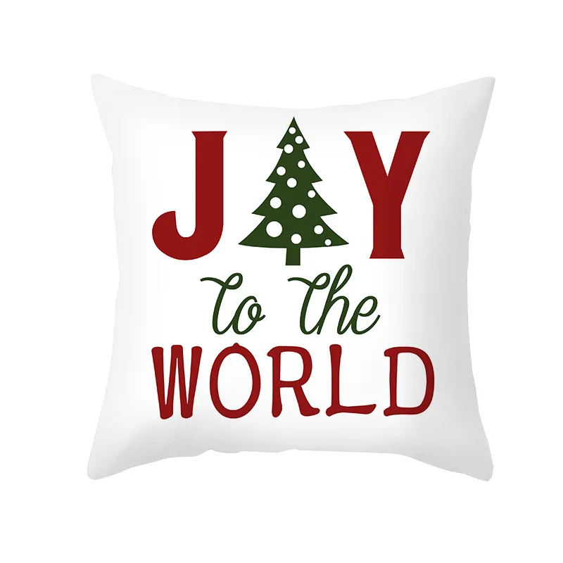 

Santa Claus Christmas Cushion Cover Pillowcover 45x45 Decorative Sofa Cushions Home Decor Polyester Pillowcase Single Side Print