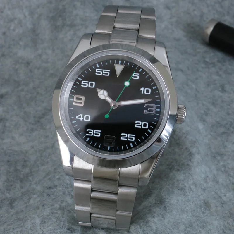 Светящиеся мужские часы 40 мм из 100% стали автоматические механические наручные