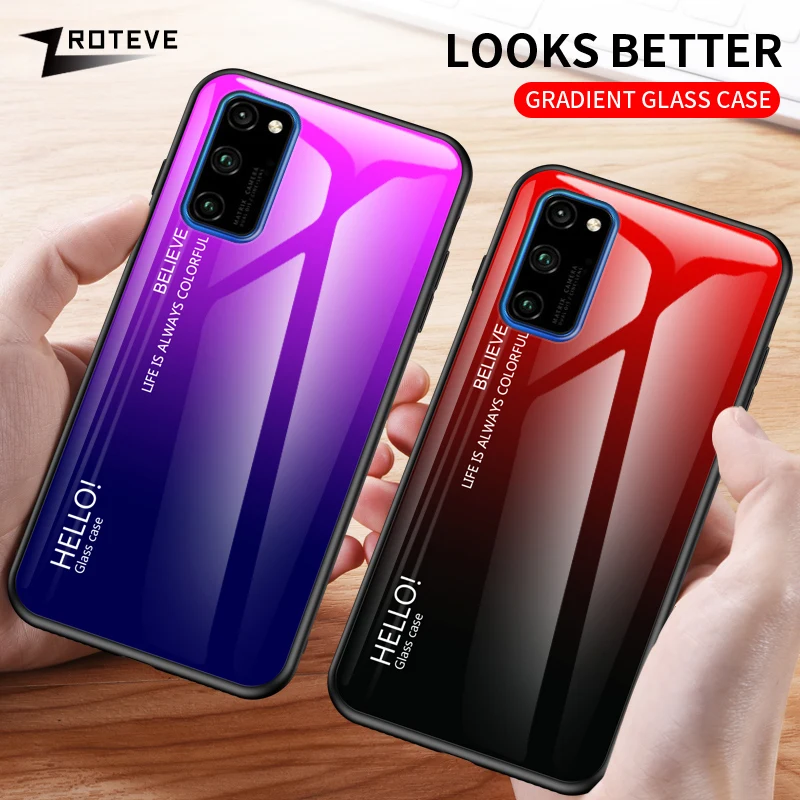 Чехол ZROTEVE для Huawei Honor View 30 чехол с градиентным стеклом мягким краем задняя крышка