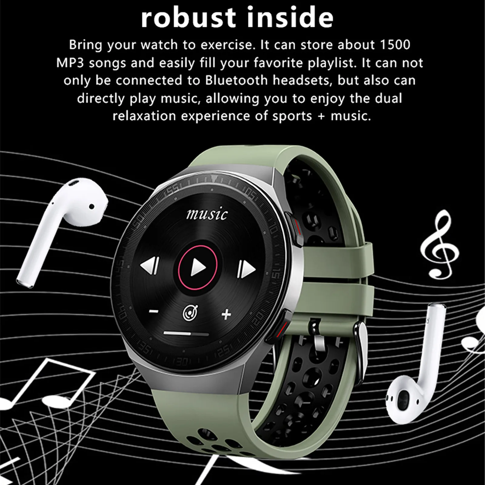 MT3 Smart Watch 8G Memory Music And Sound Record Storage Bluetooth Call Smartwatch For Men Women Blood Pressure Fitness Tracker |