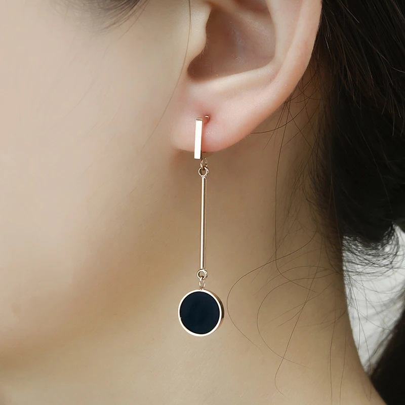 Женские длинные серьги в форме S женские подвески из розового золота нержавеющей