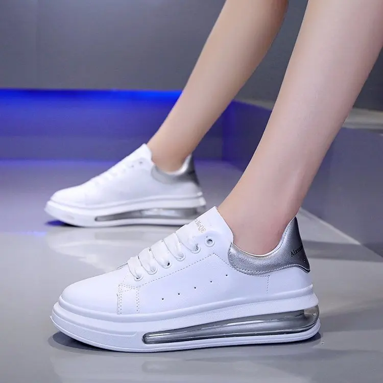 

New 2021 luxury women's shoes brand design white thick sneakers women's vulcanized sneakers plus 35-44