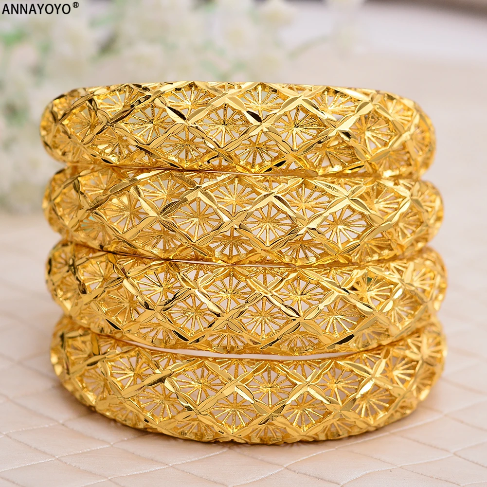 Annayoyo 1 шт. браслеты для женщин золотой цвет африканские витые в арабском