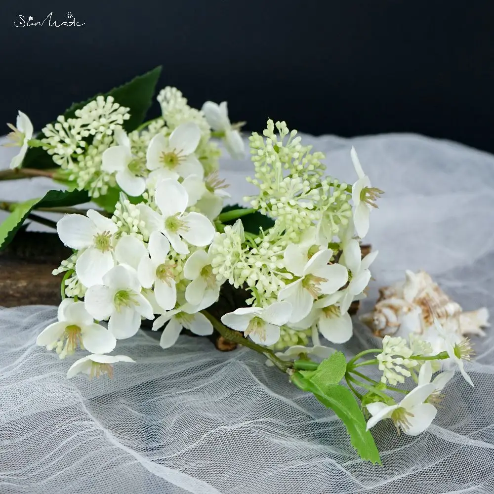 

SunMade искусственная ветка гортензии синяя