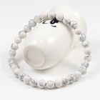Классический белый браслет из натурального камня 6 мм, с бусинами, для мужчин и женщин, шарм, тигровый глаз, исцеляющая бусина, растягивающийся браслет, браслет для йоги, ювелирные изделия
