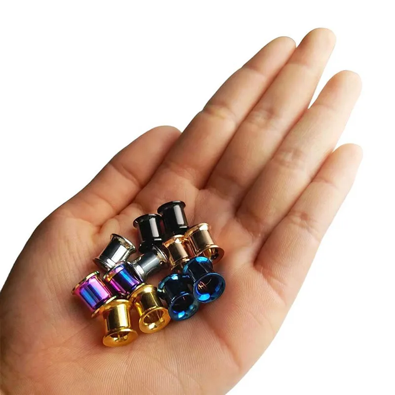 1 пара из нержавеющей стали ушной туннель штепсельная вилка 2-25 мм датчик