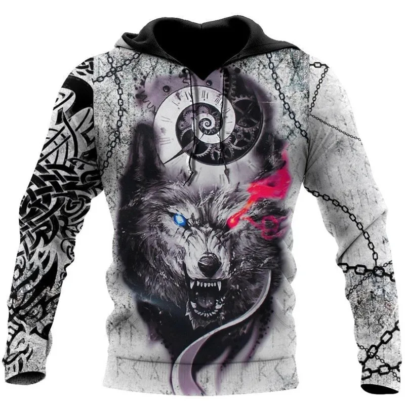 

New tattooed 3D hoodie with full print jacket casual with fall men's zipper