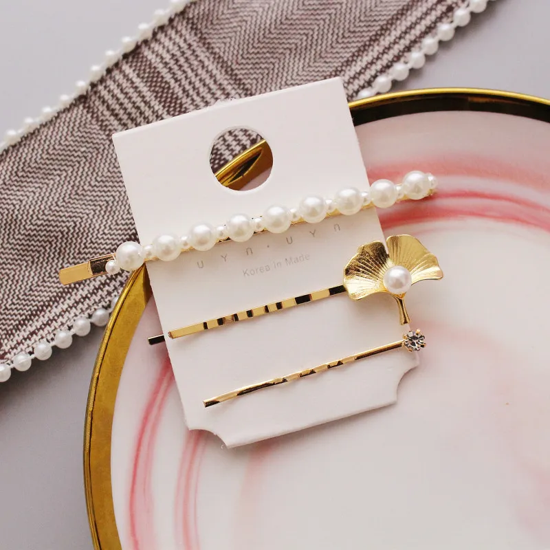 1 комплект корейские шикарные металлические заколки для волос имитация жемчуга