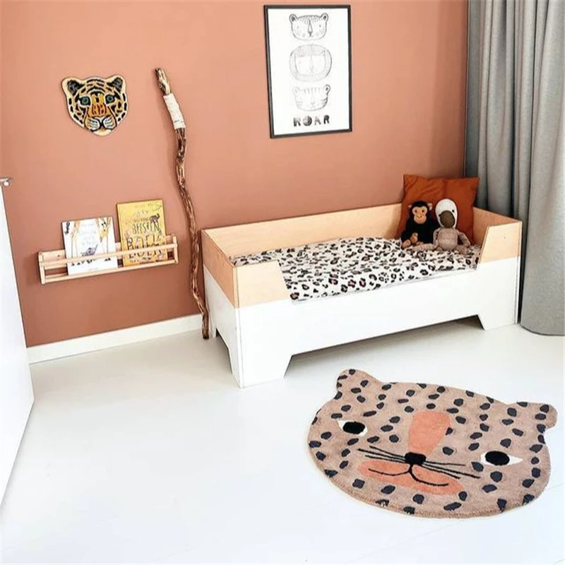 

Bubble Kiss Shaped Carpet Cute Leopard Pattern Rugs Creativity Children's Room Floor Mat Fashion Home Hallway Decor Foot Pad