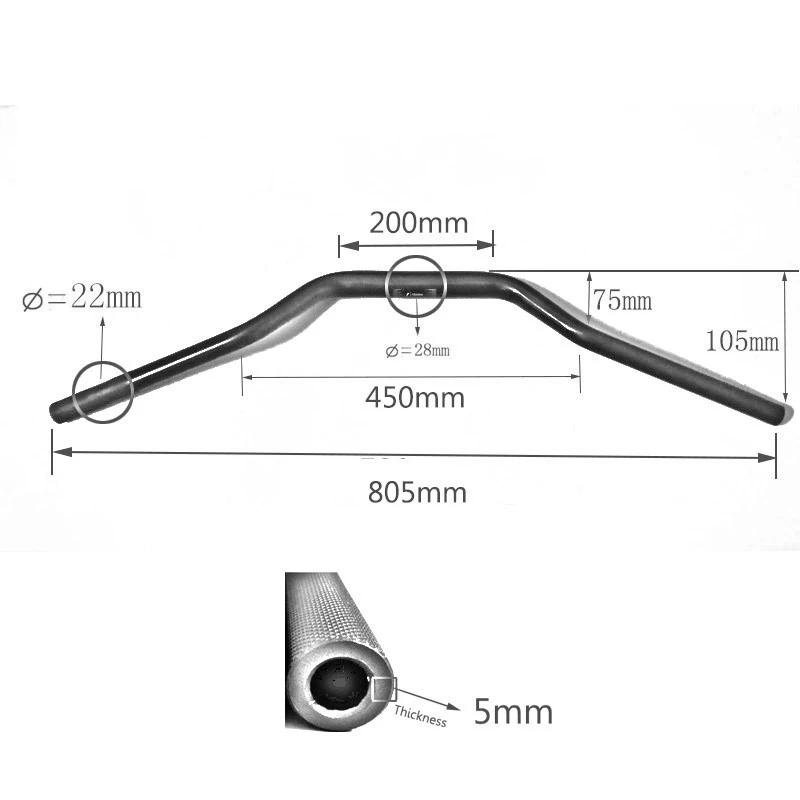 Руль пескоструйная универсальная 28 мм 1 1/8 дюйма для Kawasaki KX KDX KLR KLX Ninja EX ZX 6R 10R 12R