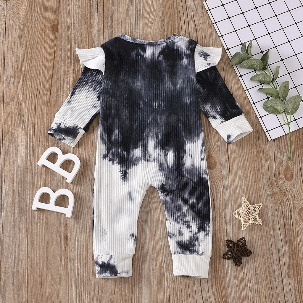 Осень 2020 комбинезон для новорожденных малышей с длинными рукавами и оборками