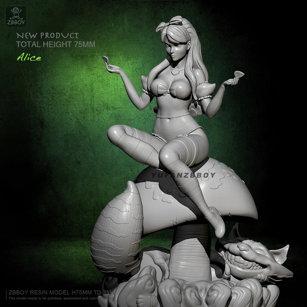 75 мм Смола Модель Наборы Алиса и волшебный кот смола фигурка Самосборная TD-2311 |