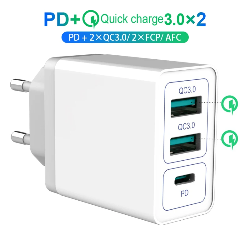 30 Вт Быстрое USB C PD зарядное устройство для iPhone 11 Pro Max Xs Type QC 3 0 мобильный телефон