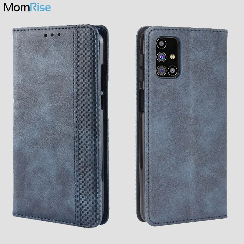 

For Samsung Galaxy M31S Case Book Wallet Vintage Magnetic Leather Flip Cover Card Stand Soft Cover Luxury Mobile Phone Bags