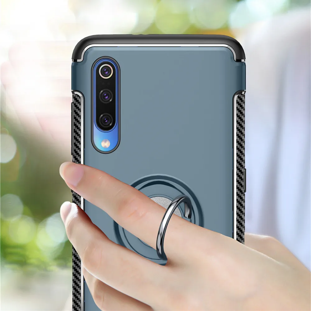 Luxury Armor Case For Xiaomi 9 8 SE 6X 5X A2 A1 Stand Shockproof Finger Ring Cover Note 10 CC9 9T Pro Lite 6 Funda | Мобильные