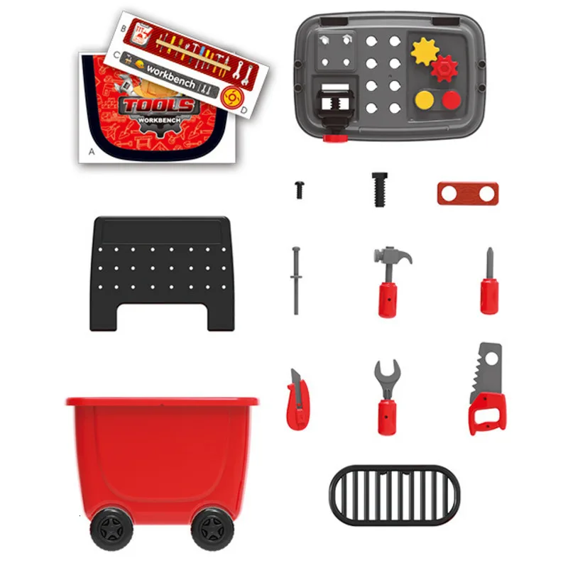 Children Pretend Play 34pcs/Set Trolley House Booth Educational Toy Super Funny Mini Role Play Toys Kitchen Workbench Bauble