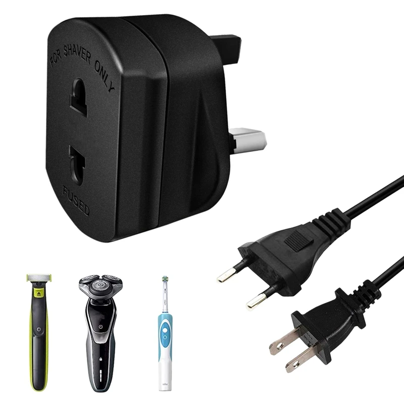 Черный деловой дорожный адаптер с 3 контактами на 2 контакта для электрической