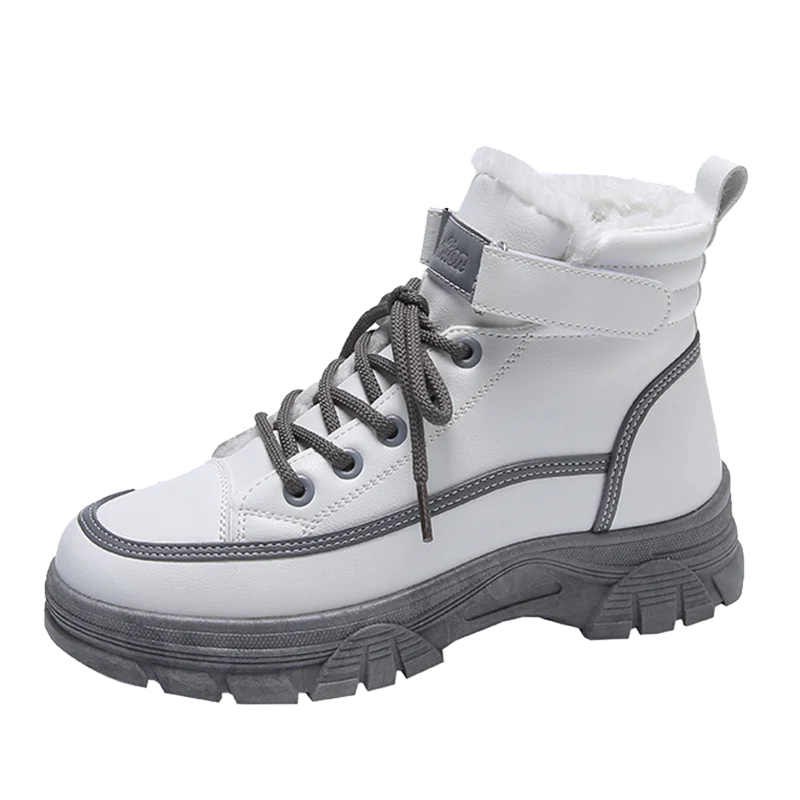 

High Top Walking Shoes for Women Fashion Thermal Casual Sneakers Hook Loop Comfortable Platform Shoes Bordered Womens Shoes